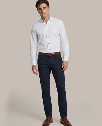 Melange overhemd wit