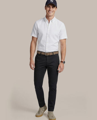 Short sleeve overhemd Oxford yale wit