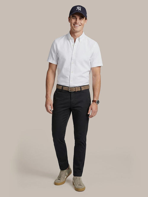 Short sleeve overhemd Oxford yale wit