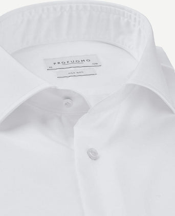 Shirt extra lange mouwen cutaway wit