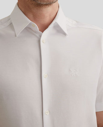 Short sleeve overhemd jersey wit