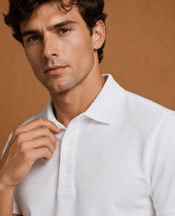 The James poloshirt wit