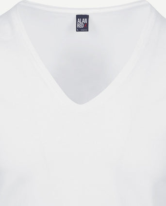 T-shirt (2-pack) NOV extra diepe v-hals stretch