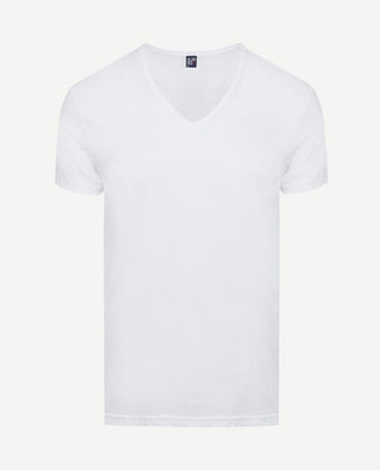 Dean v-hals t-shirt wit (2-pack)
