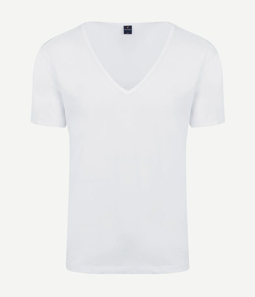 T-shirt wit diepe v-hals Vitaru stretch (4-pack)