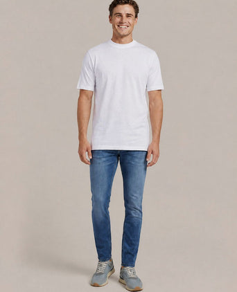 Obrambo t-shirt wit (2-pack) – extra lang en hooggesloten