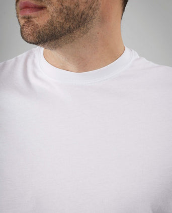 Obra t-shirt hoge ronde hals wit (2-pack)