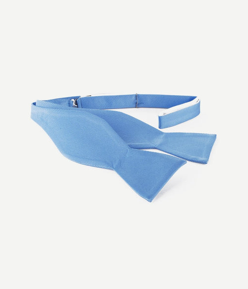 Zelfstrikker zijde blauw f02