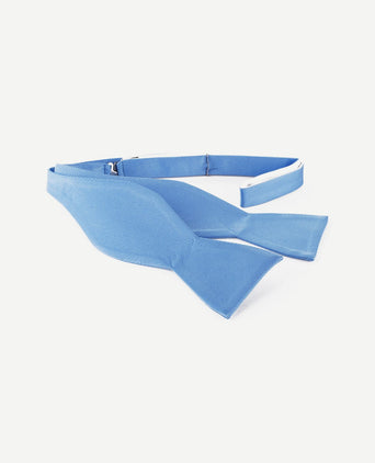Zelfstrikker zijde blauw f02
