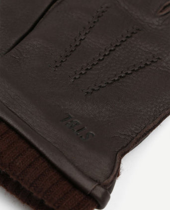 Suitable handschoen leer bruin