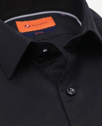 Twill overhemd zwart