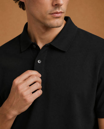 The James poloshirt zwart