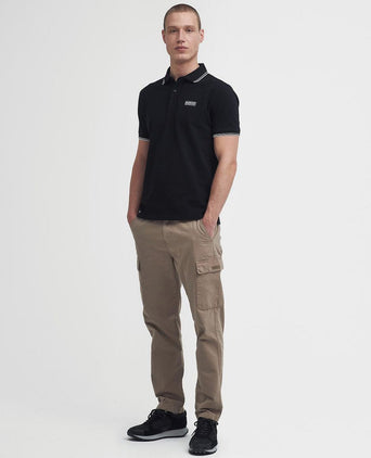 International piqué poloshirt evan tipped zwart