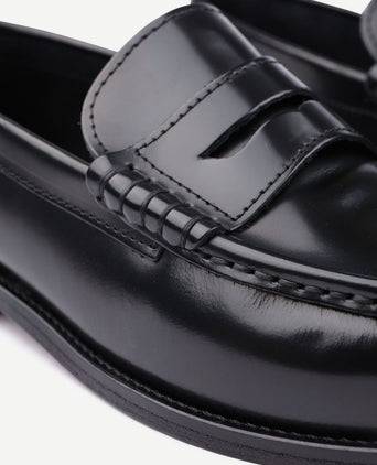 Penny loafers leer zwart