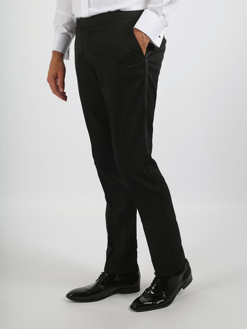 Rokkostuum broek wol blend zwart