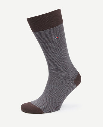 Tommy Hilfiger (2-pack) sokken birdseye burgundy donkerblauw