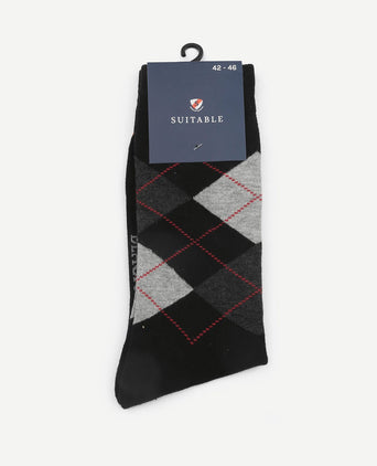 Sokken argyle zwart
