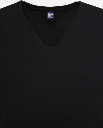T-shirt NOV v-neck stretch zwart (2-pack)