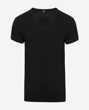 V-hals Dean t-shirt (2-pack) zwart