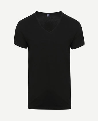 V-hals Dean t-shirt (2-pack) zwart