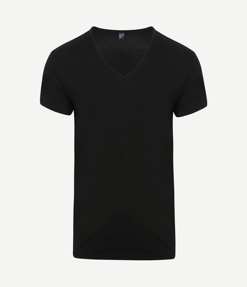 V-hals Dean t-shirt (2-pack) zwart