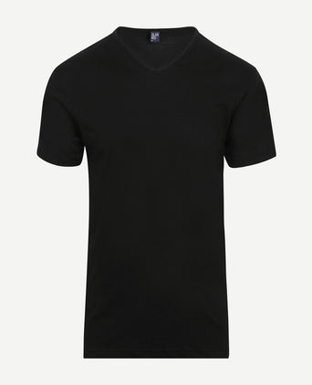 T-shirt v-hals Vermont zwart (2-pack)