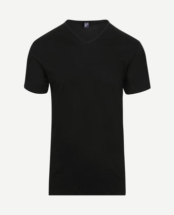 T-shirt v-hals Vermont zwart (2-pack)