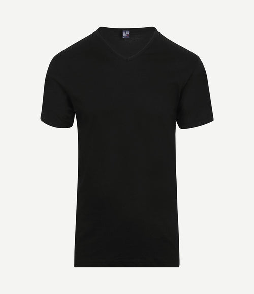 T-shirt v-hals Vermont zwart (2-pack)