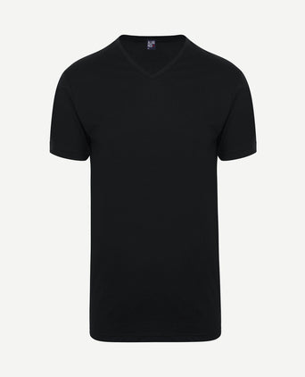 Vermont extra lang v-hals t-shirt zwart (2-pack)