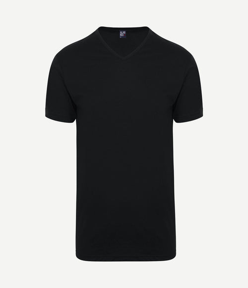 Vermont extra lang v-hals t-shirt zwart (2-pack)