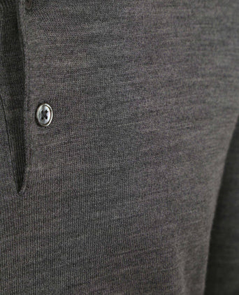 Profuomo longsleeve poloshirt merinowol grijs