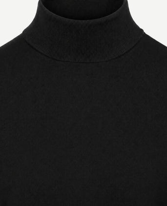 Compact cotton pullover turtle zwart
