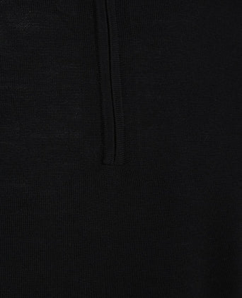 halve rits pullover merinowol zwart