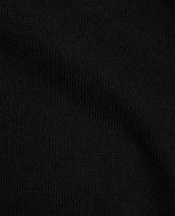 Longsleeve poloshirt merinowol zwart