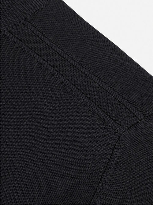 Pullover halve rits mouline zwart