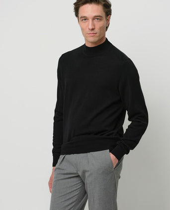 Profuomo turtleneck trui merino zwart