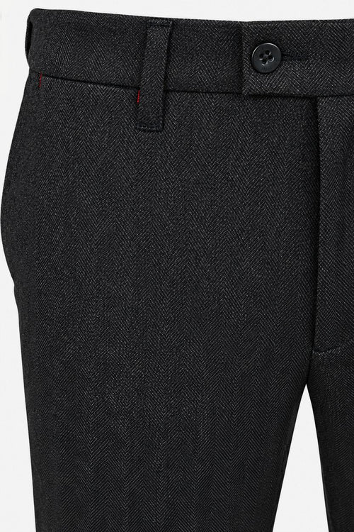 Broek Lennox herringbone grey stone
