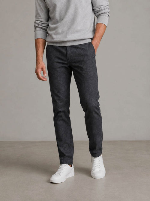 Broek Lennox melange donkerblauw