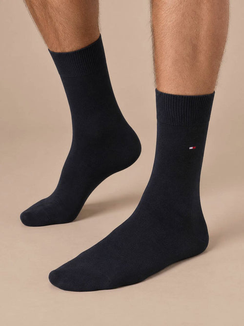 Sokken 2 paar donkerblauw streep