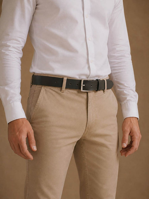 Leren riem groen washed