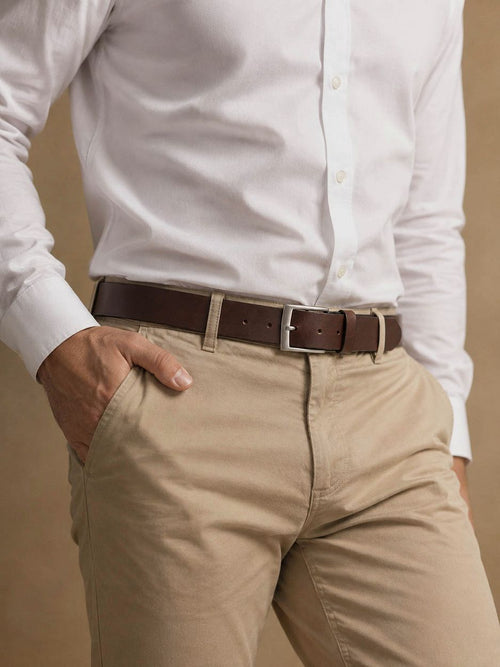 Riem leer donkerbruin