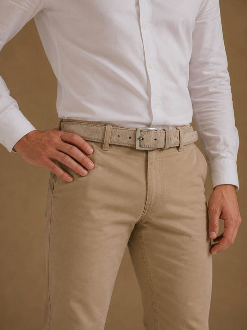 Riem suede wit beige