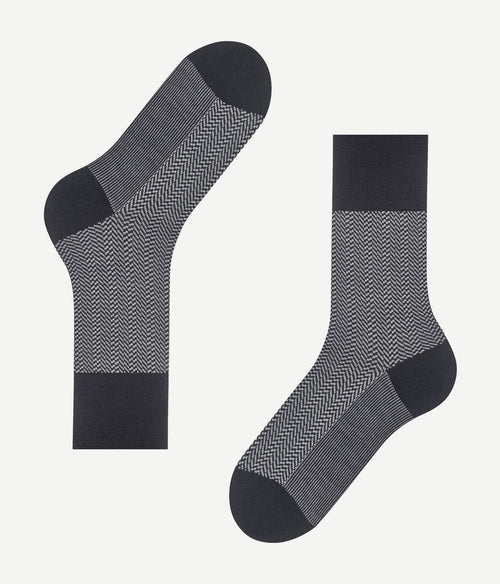 Falke airport herringstripe sok zwart