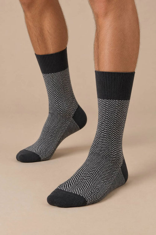 Airport herringstripe sok zwart