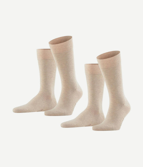 Happy sokken 2 paar beige melange