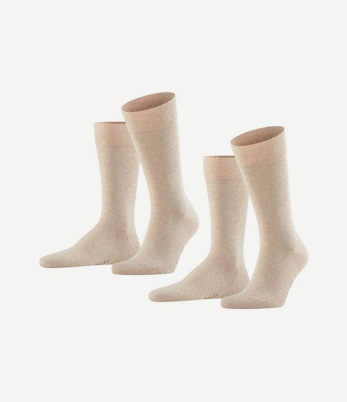 Happy sokken 2 paar beige melange