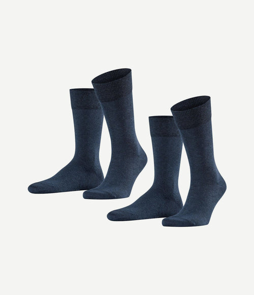 Happy sokken 2 paar donkerblauw melange