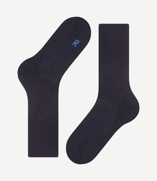 Walkie wandelsok wol blend marine blauw 6120