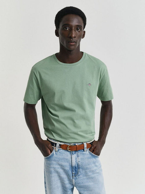 T-shirt shield logo groen