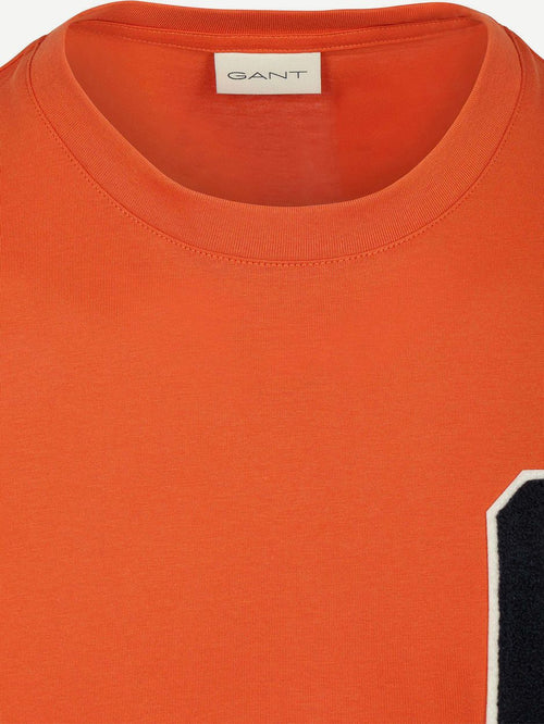 T-shirt g-badge logo oranje
